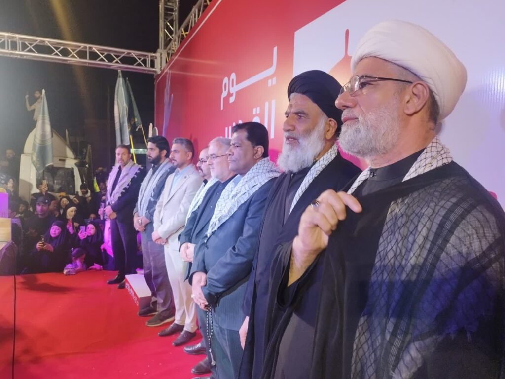 بیعت جمهور و حشد الشعبی عراق با رهبر معظم انقلاب در بزرگداشت روز قدس با دعوت از نماینده ولی فقیه در خوزستان
