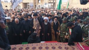 پیکر مطهر شهید سید جاسم ساعدی نماینده ادوار مجلس و از شهدای وعده صادق۴ در کرخه تشییع شد نماینده ولی فقیه در استان خوزستان و امام جمعه اهواز