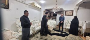 تفقد احوال و حضور در منزل سرهنگ شهید مسعود جوانمردی در اهواز در لحظه اول خبر شهادت نماینده ولی فقیه در استان خوزستان و امام جمعه اهواز