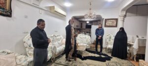 تفقد احوال و حضور در منزل سرهنگ شهید مسعود جوانمردی در اهواز در لحظه اول خبر شهادت نماینده ولی فقیه در استان خوزستان و امام جمعه اهواز
